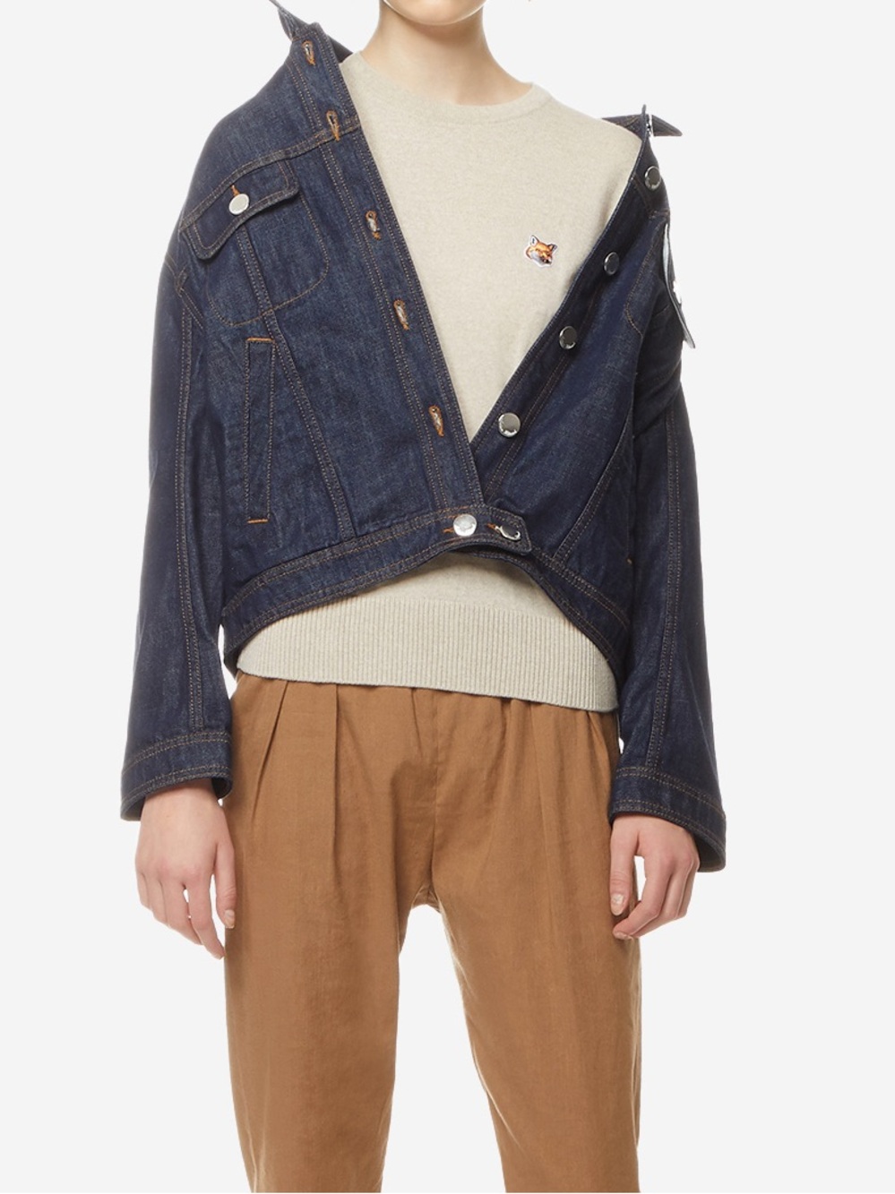 Maison Kitsuné DENIM ARIANNA OVERSIZED JACKET Size S - Picture 2 of 6